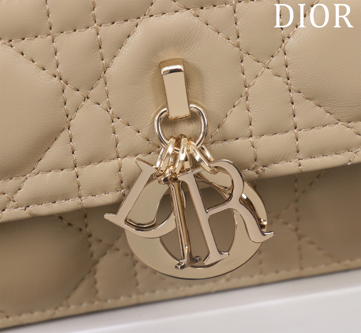 My Dior Top Handle Bag Powder Beige Cannage Lambskin